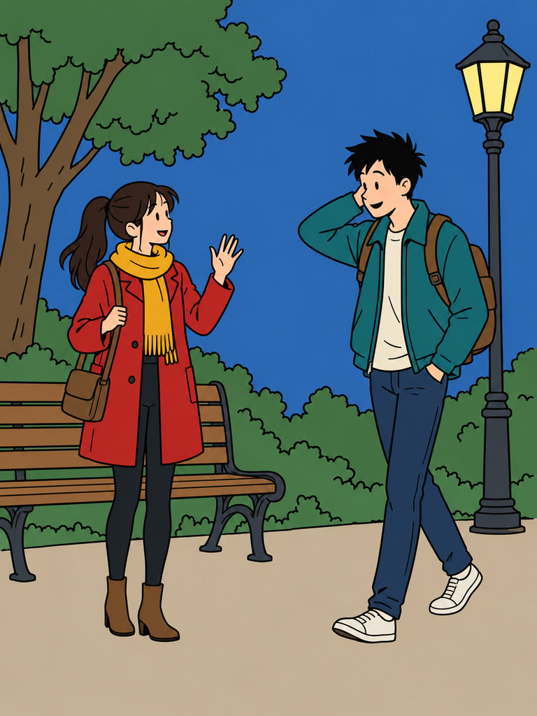 The scene as a Franco-Belgian comic